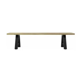 Banc en teck massif et structure noire 195x40 cmMatteo