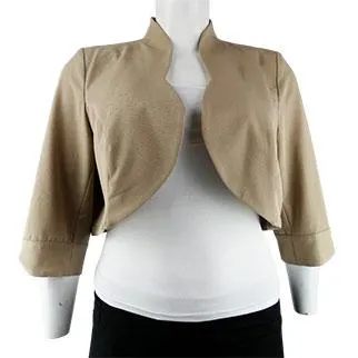 Boléro beige manches 3/4 - Femme - Daxon - 54