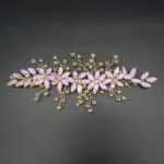 Broche cheveux dorée fleur , modelé Peigne en cristal 