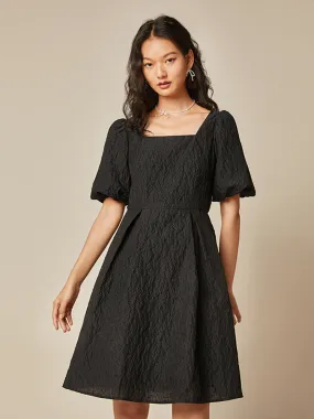 Mini-robe jacquard à nœud papillon détachable