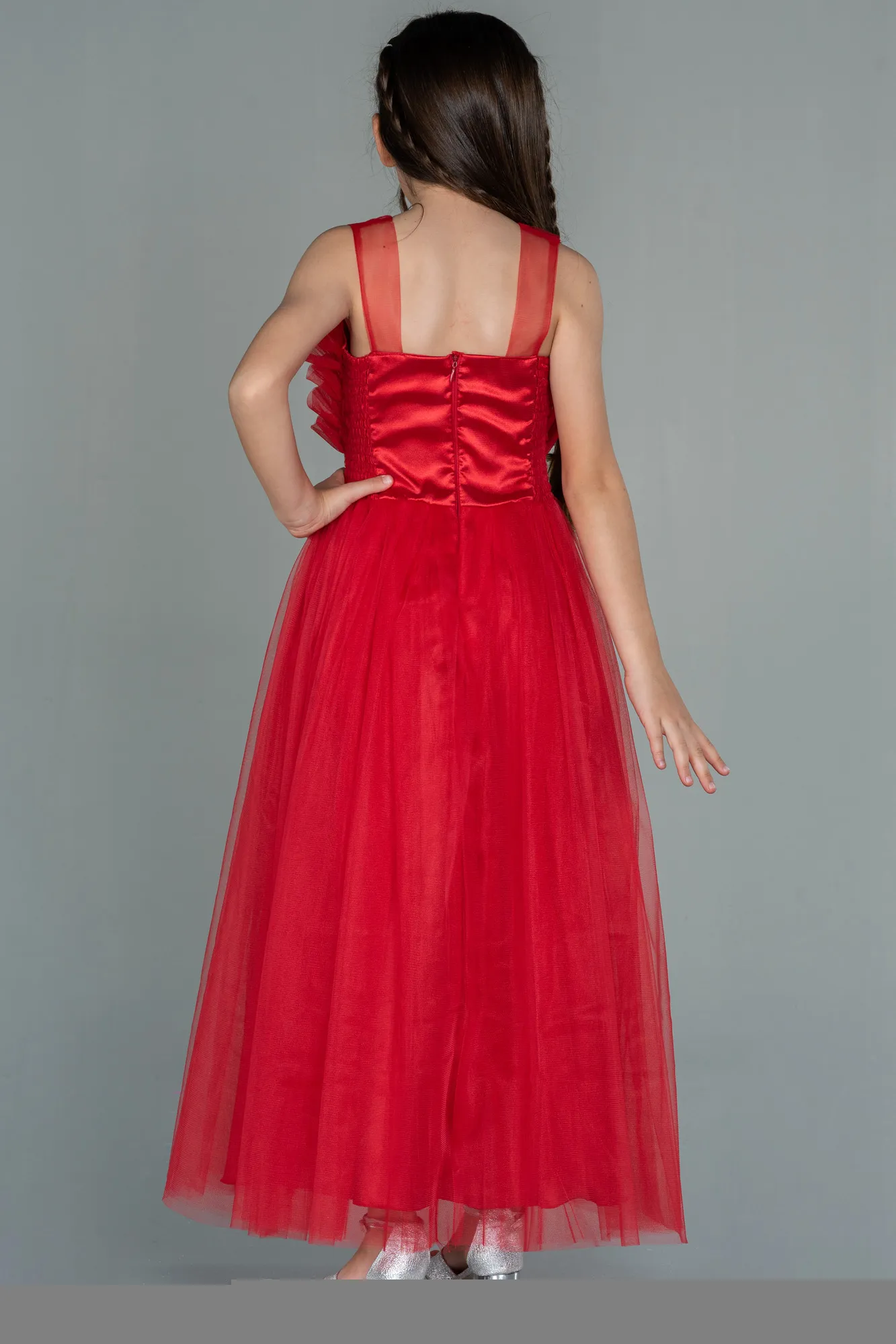 Robe de Soirée Enfants Longue Rouge ABU3032