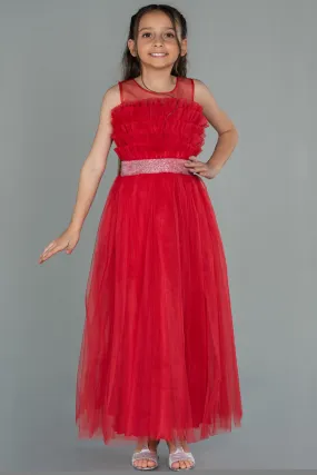 Robe de Soirée Enfants Longue Rouge ABU3032
