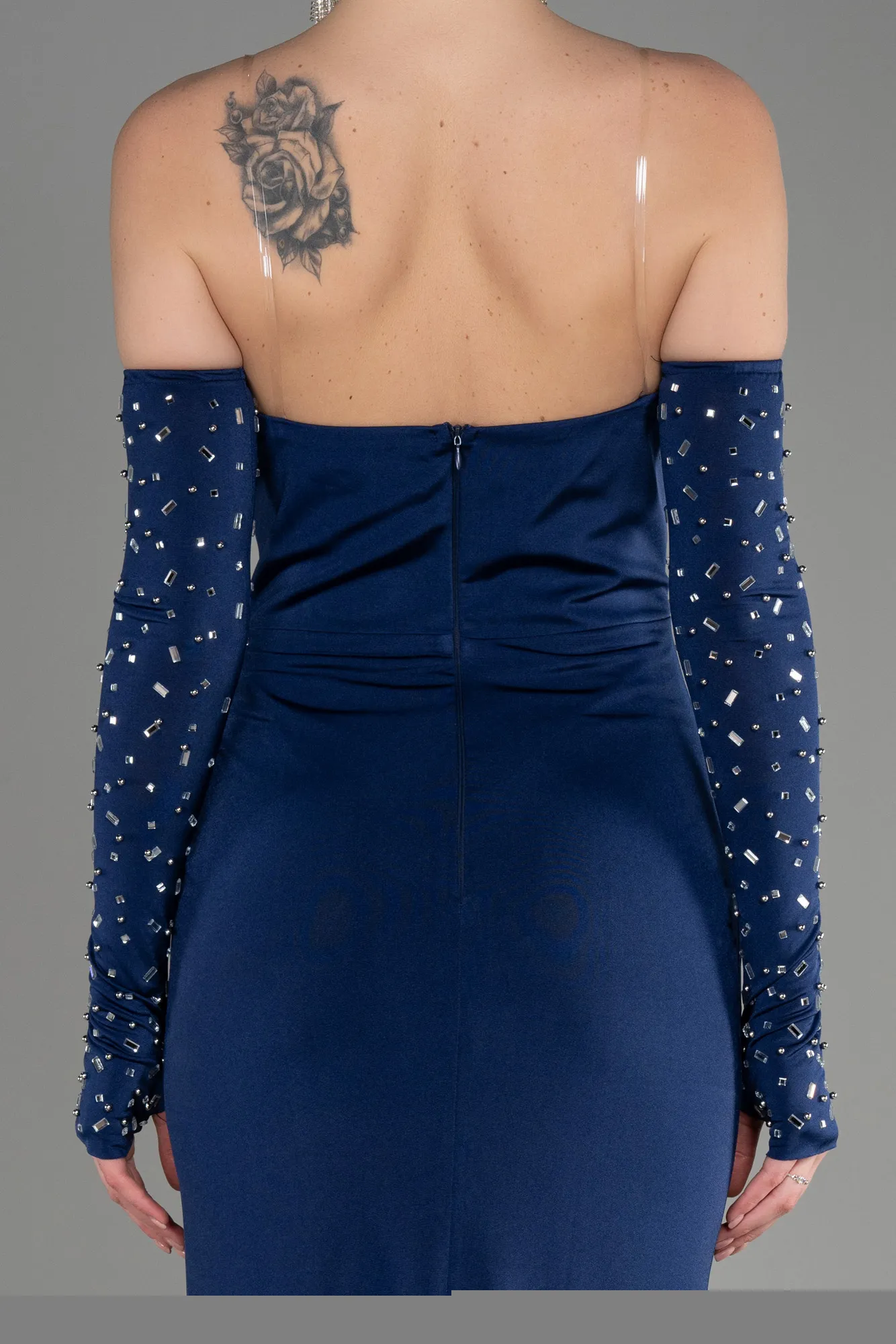 Robe de Soirée Longue Bleu Marine ABU3824