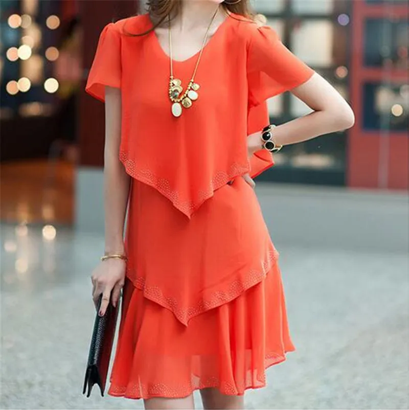 Robe grande taille tissu mousseline pour femmes