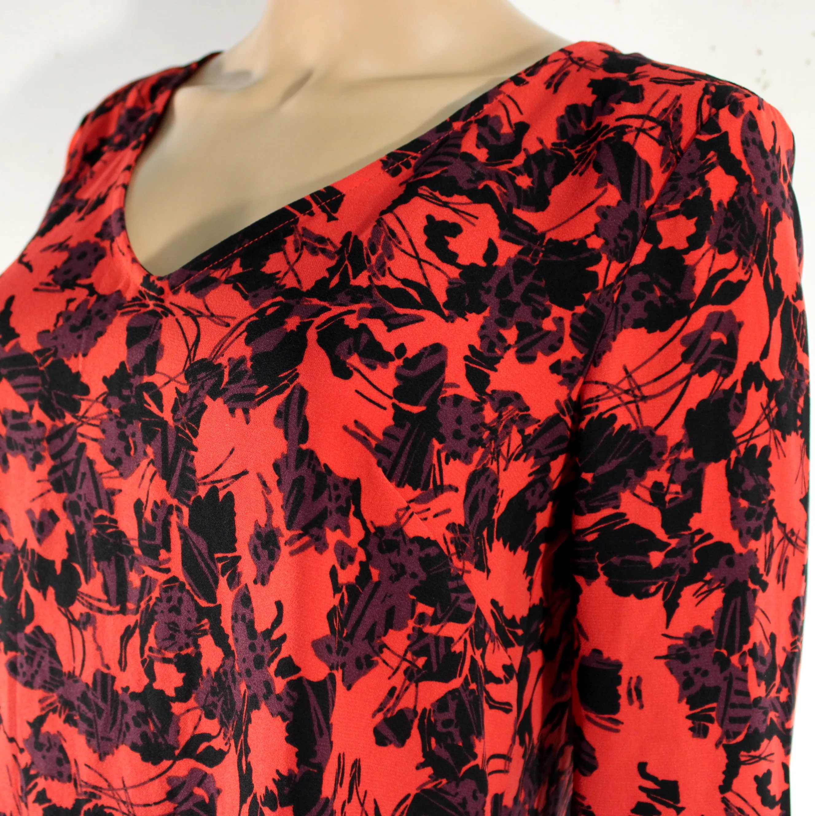 Robe Rouge Fleuris Noir PROMOD Taille 40