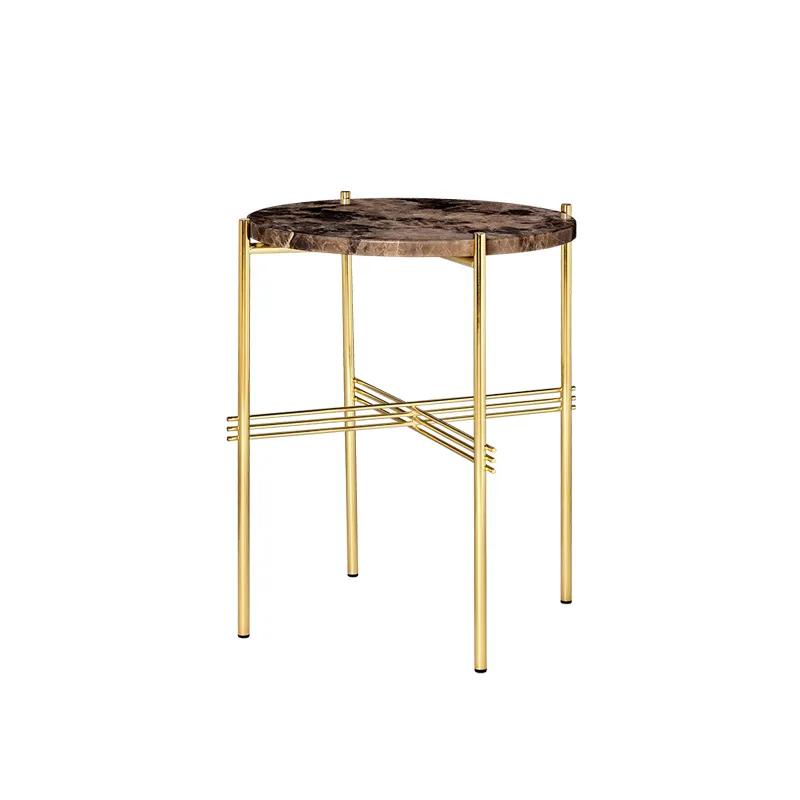 Side Table     TS SIDE Ø 40 Emperador brown marble           GUBI