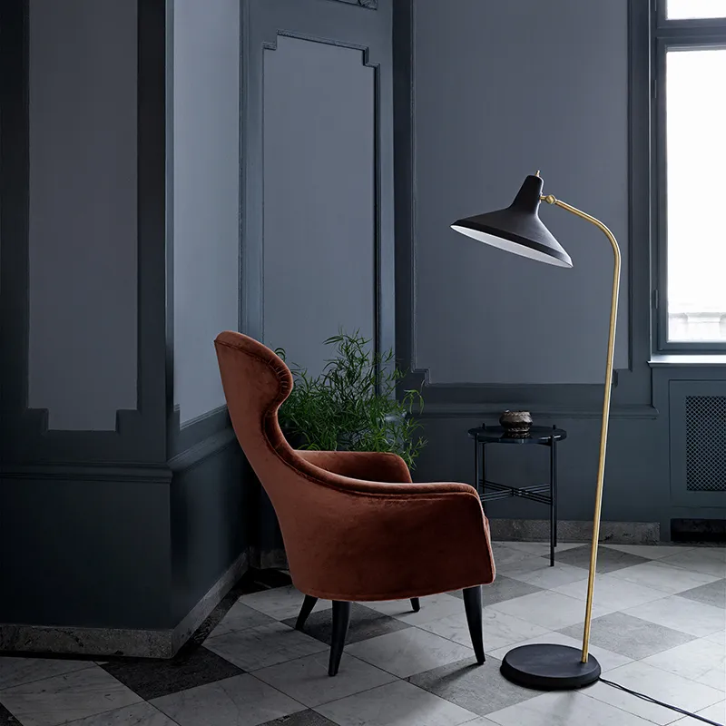 Side Table     TS SIDE Ø 40 Emperador brown marble           GUBI
