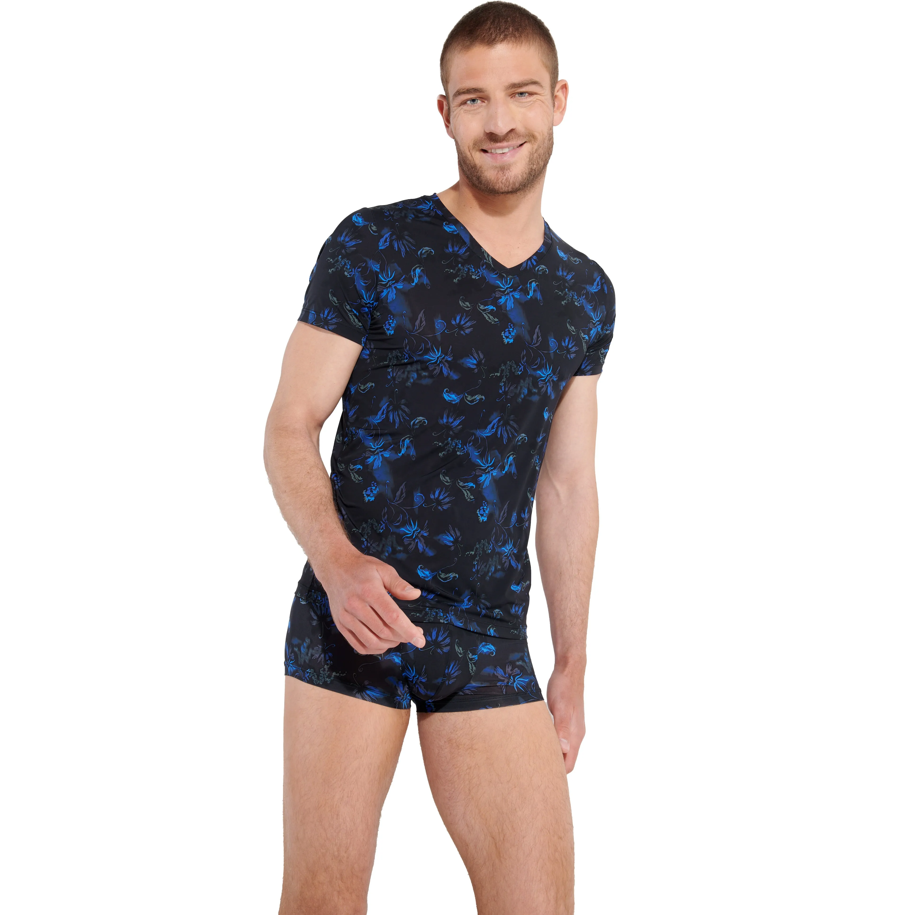 T-Shirt col V HOM Temptation Grant - HOM : vente T-shirt manches co...
