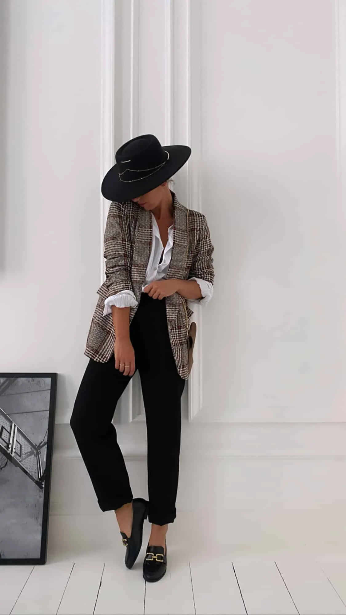 Veste blazer à carreaux